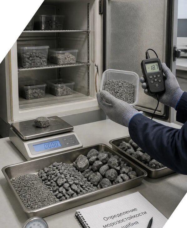 Определение морозостойкости щебня в Асбесте от 3537 р. | ЭкспертизаРоссия