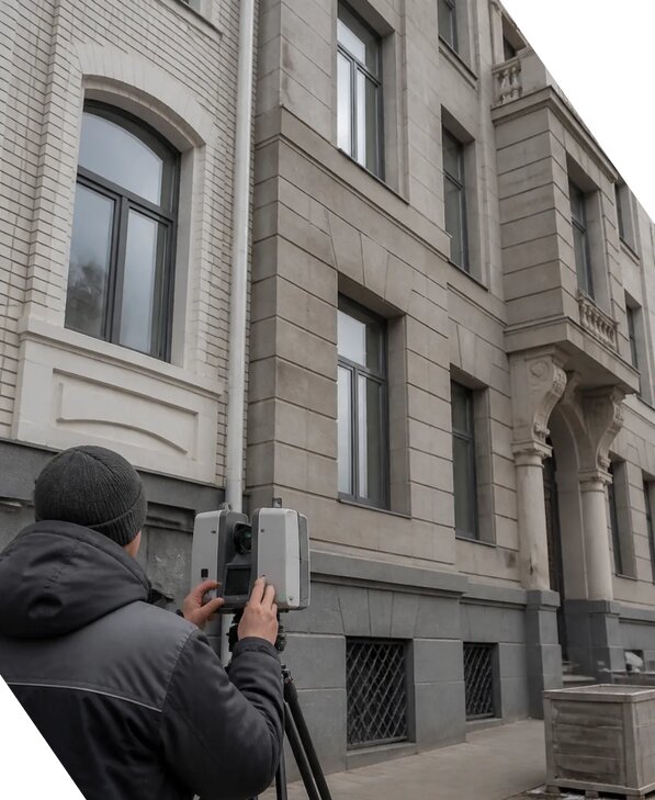 Лазерное сканирование фасадов зданий для обследования в Асбесте